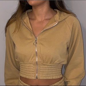 Nude crop top sweater